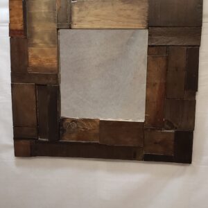 WOOD MOSAIC SMALL PUZZLE MIRROR LIGHT