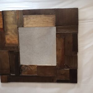WOOD MOSAIC SMALL PUZZLE MIRROR LIGHT